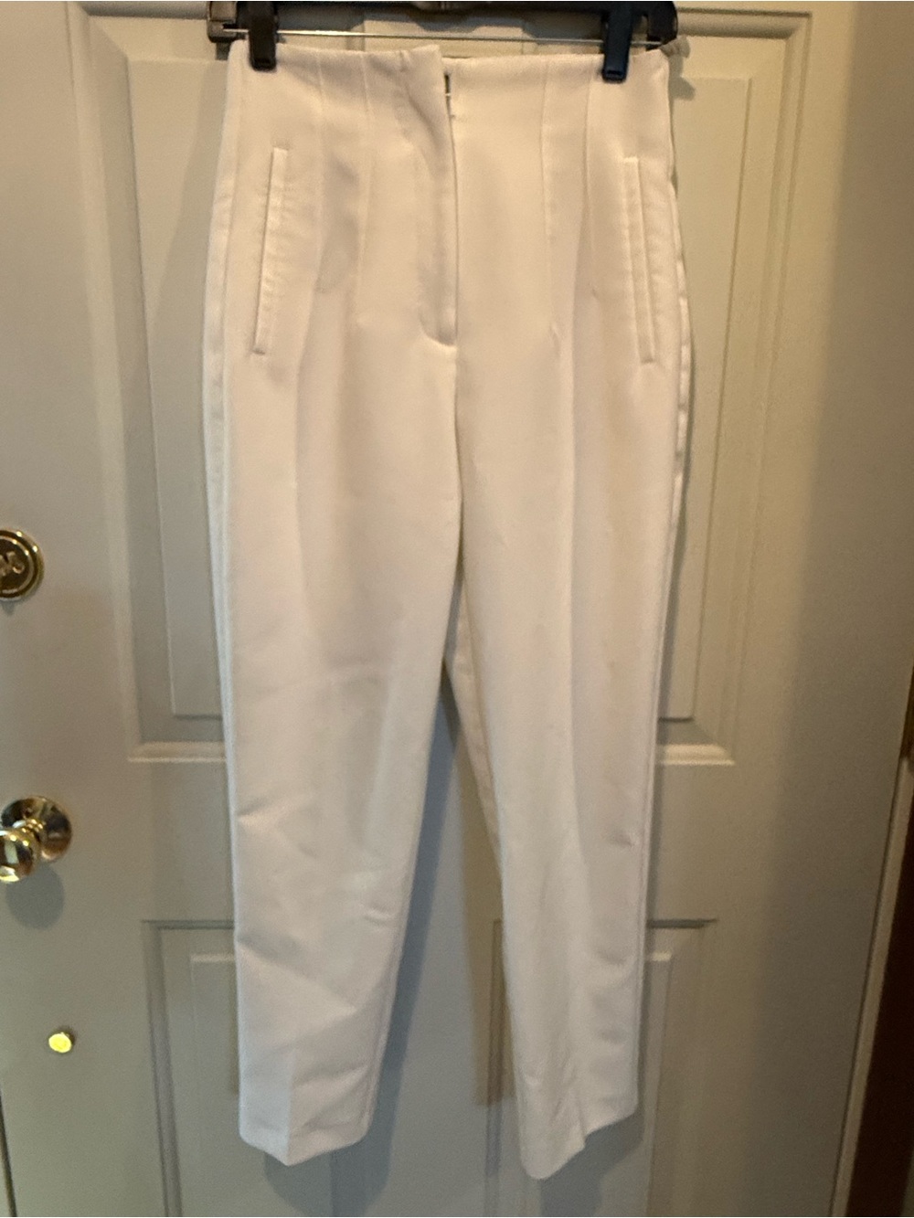 Zara Cream Tailored High-Waist Trousers